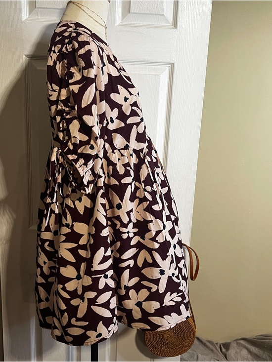 New Wednesdays Girl Bold Bloom Floral Pleated Tie Sleeve Festival Mini Dress S - Picture 8 of 17